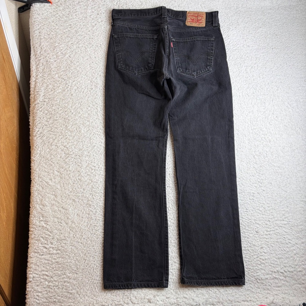 Levis 501 Y2K Original Straight Leg Jeans Mens 34x32 (31) Black Denim Button Fly